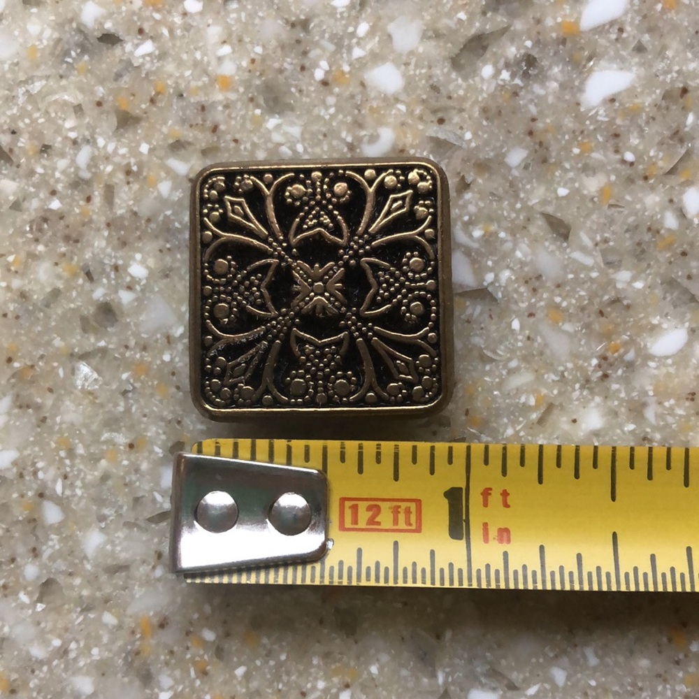 Collection of 12 Vintage Decorative Accent Gold Tone Metal Button Covers - Picture 9 of 13